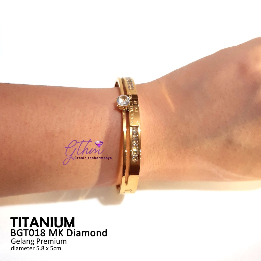 Gelang Titanium Branded Solitaire Anti Karat Perhiasan Import Premium BGT018 GTHM