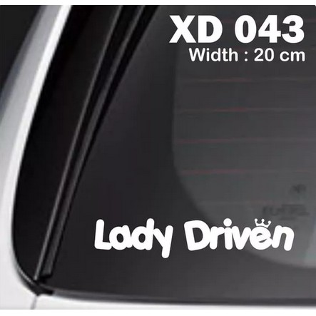 Stiker Mobil Text Tulisan Lady Driven Car Decal Cutting Sticker