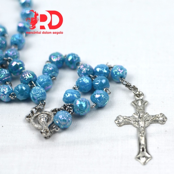 Doa ROSARIO KATOLIK Peralatan Liturgi Katolik ROSARIO Mawar Pelangi Biru-Rumah Dehonian