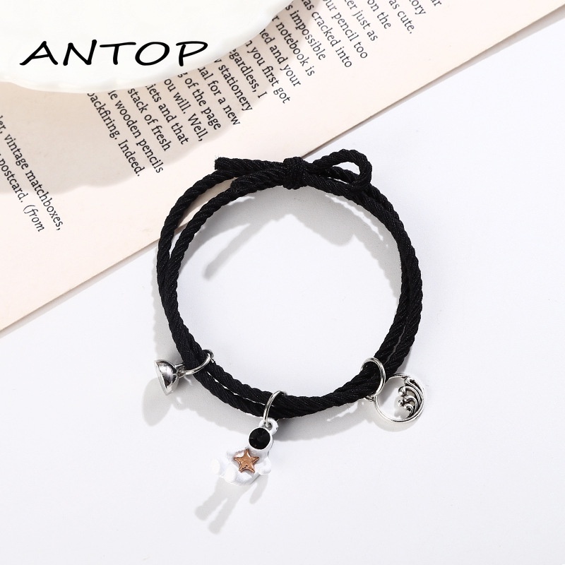 2 Pc Korea Ins Gelang Astronot Pasangan Rantai Magnet Gelang Dikepang Cinta Hadiah Lucu ANTOP