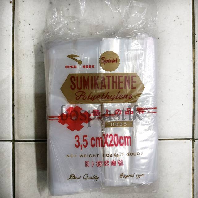 Plastik PE Sumikathene 3.5x20 cm (1 kg) Plastik Es lilin / mambp