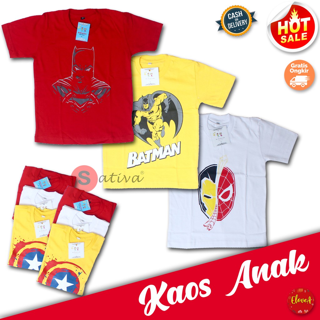  BAJU  KAOS  ANAK  KARAKTER SUPERHERO UNTUK  ANAK  1 5 TAHUN 