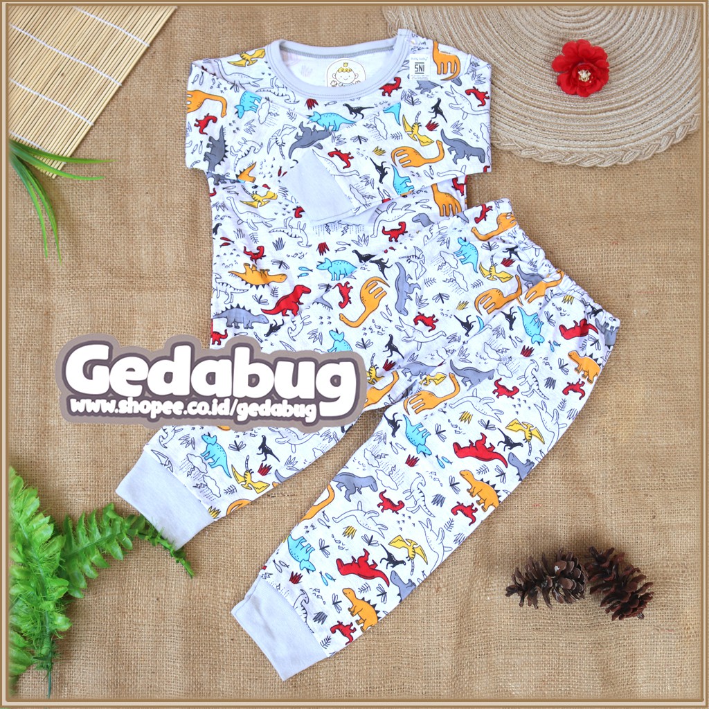 (1 Set) Piyama Bayi Kancing Pundak SNI Setelan Bayi Baby Lucky Setelan Baju + Celana Panjang IX