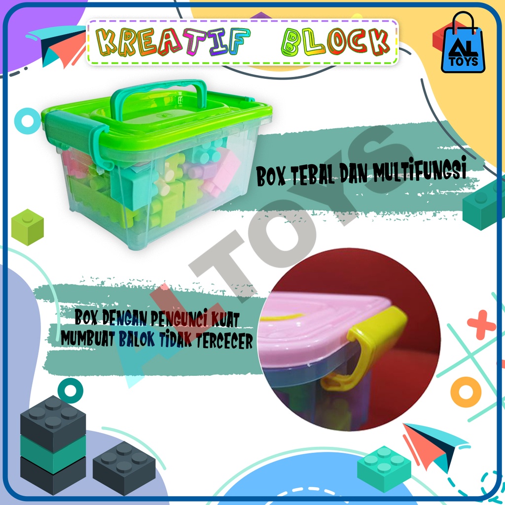 Mainan Edukasi Susun Balok Kreatif Block OCT9217 Box Bagus Isi 29pcs