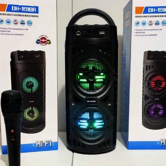 DH 1918 SPEAKER BLUETOOTH KARAOKE FREE MIC BIG BASS SPEAKER AKTIF