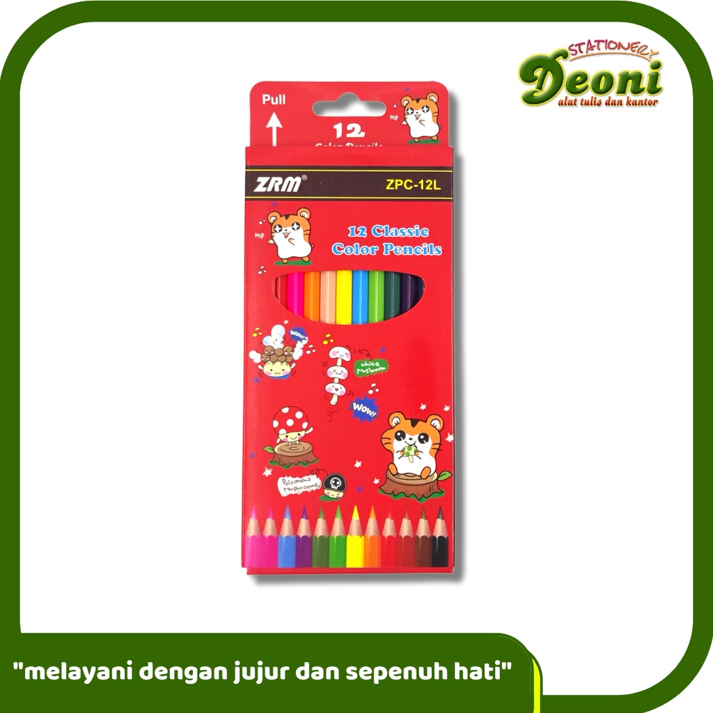 

ZRM ZPC-12L 12 Classic Color Pencils Pensil Warna Panjang