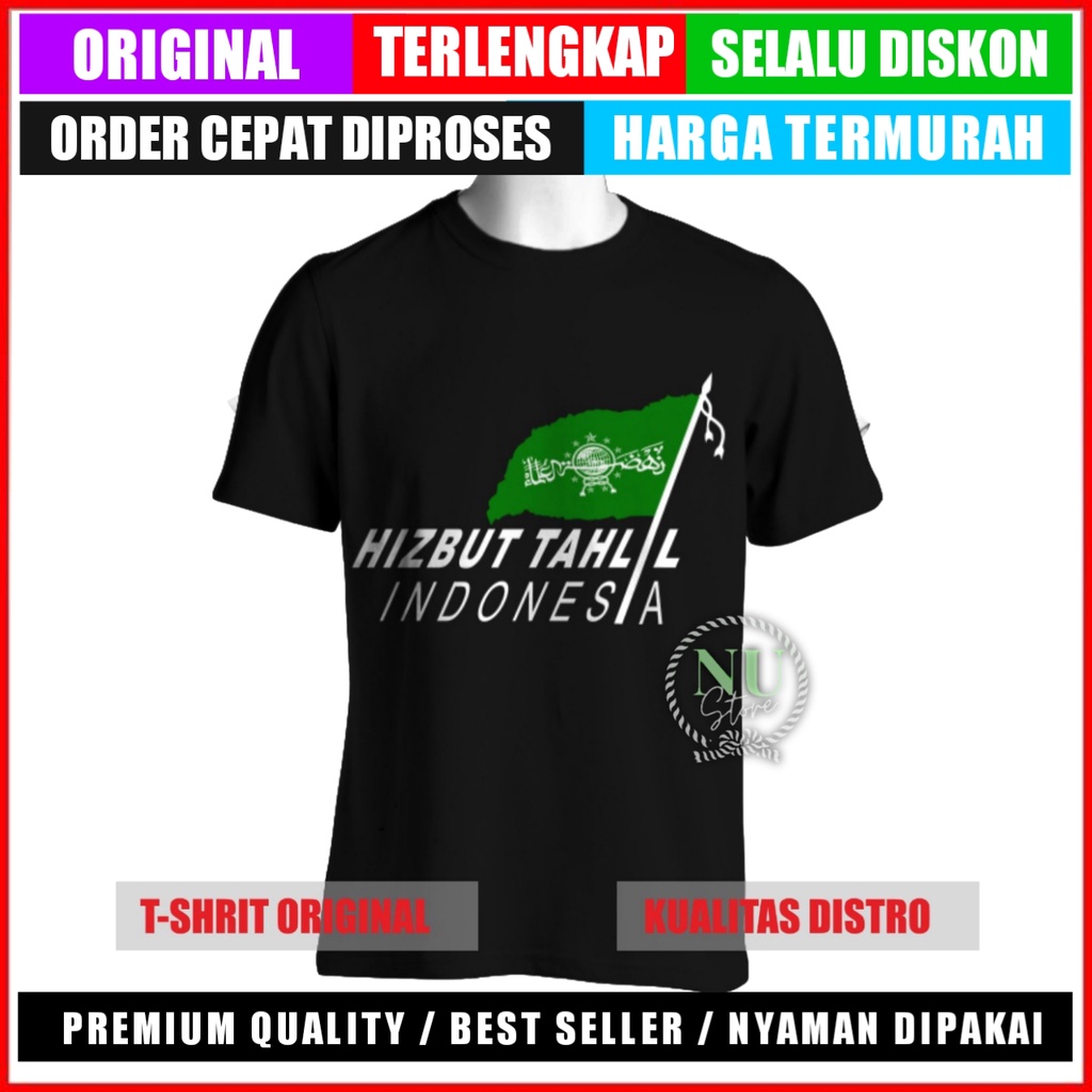 Kaos Santri Salafy - Kaos Hizbut Tahlil Indonesia Pendek - Kaos Nahdlatul Ulama HTI - Kaos NU
