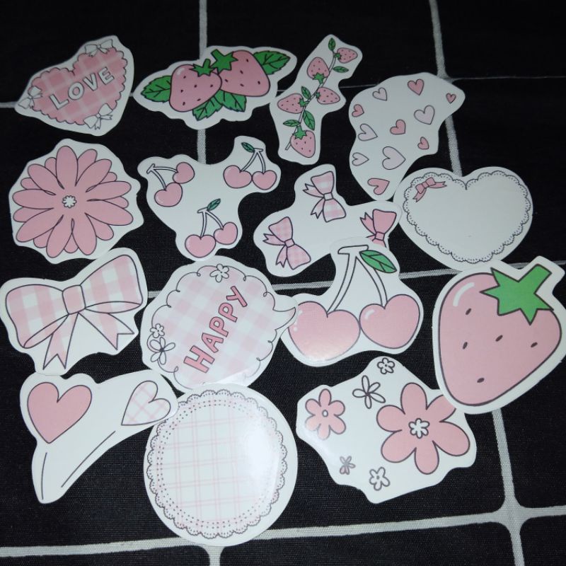 

insfera.mise | stiker | tema : sweet pink | 14 pcs