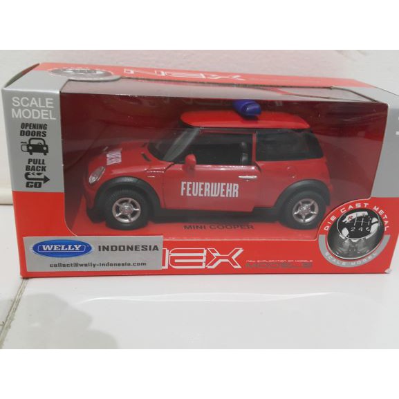 Mini Cooper Feuerwehr Skala 1:32 Welly Nex