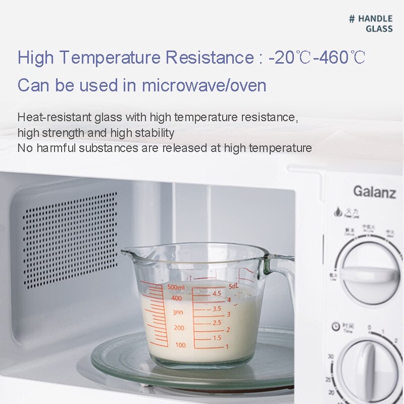 GS8i Huanmu Cangkir Gelas Ukur Takaran Microwave Heating Glass 1000ml - Gg-18 - Transparent Or-i