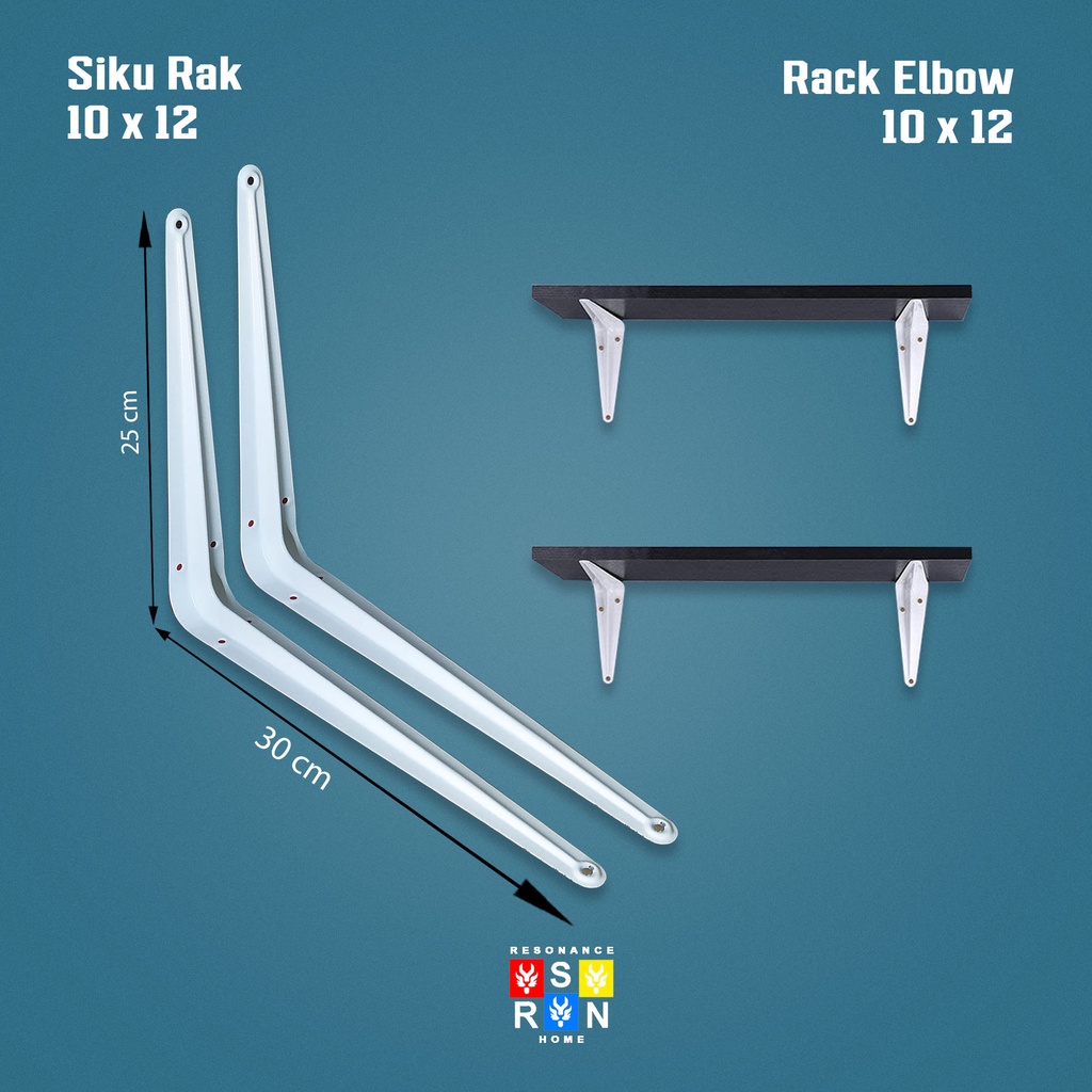 Siku Rak Besi L Putih Uk. 10x12 Inch l Shelf Bracket Resonance Home