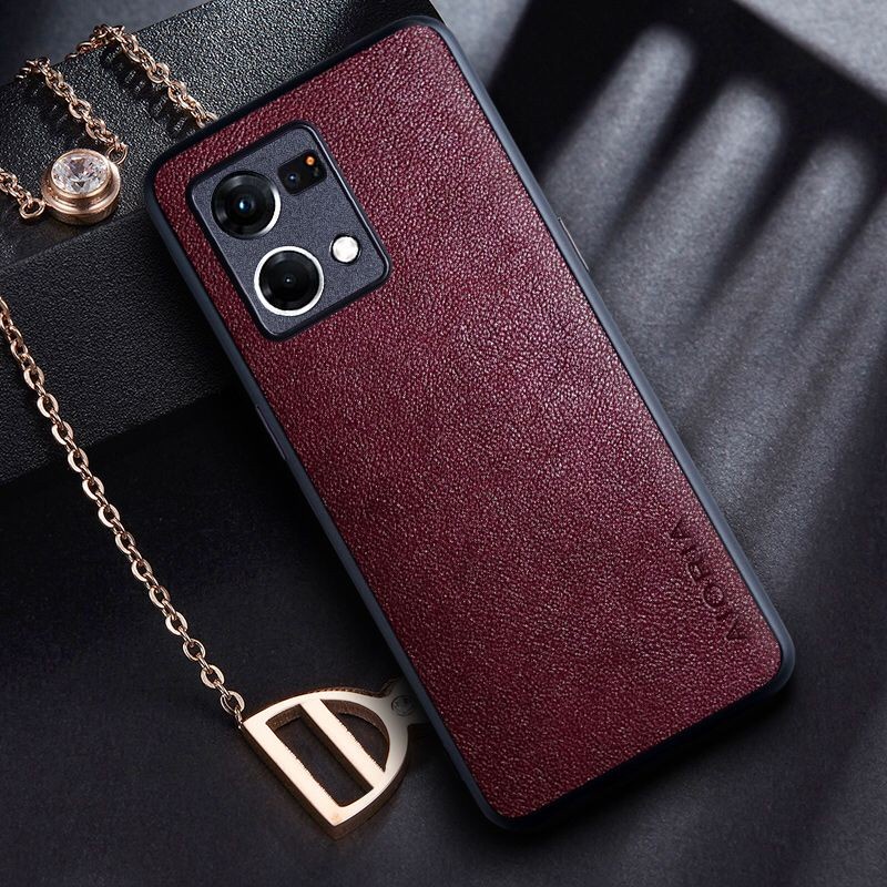 RENO 7 4G RENO 7 5G COVER CASE PREMIUM LEATHER CASE AIORIA LEATHER  SILICONE SOFTCASE - BLACK