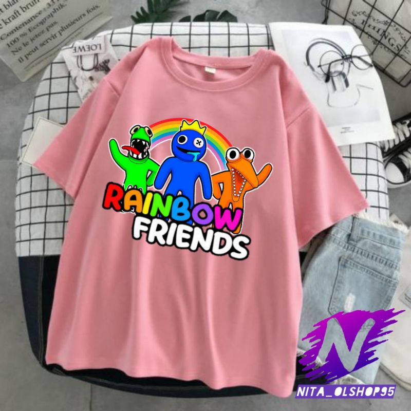 kaos anak rainbow friends baju kaos atasan anak lucu rainbow friend terlaris