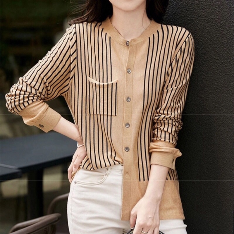 READY KEMEJA ZARRA BASIC TRIPE KNIT IMPORT