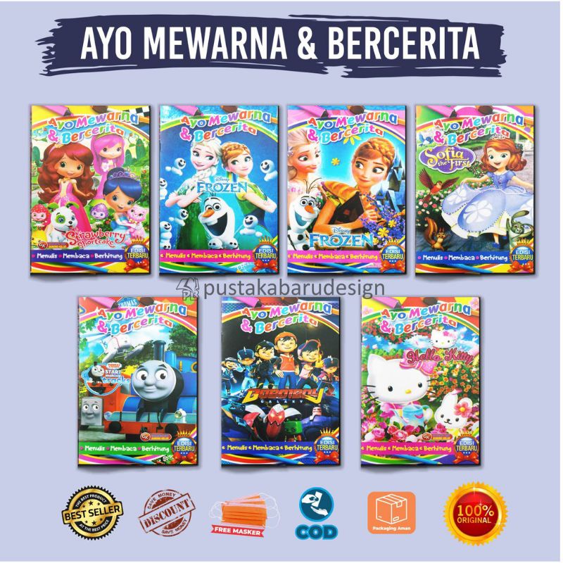 

Buku Mewarnai Buku Anak 2-3 tahun Colouring book Buku Karakter Anak Buku Belajar Mewarnai Anak
