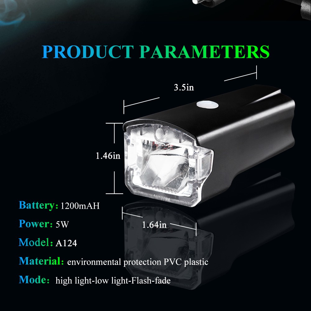 Lampu Depan Sepeda Led Anti Air Charge Usb