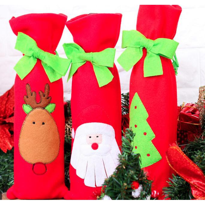 

Kantong botol pita tema natal , paper bag kado natal santa rufolft