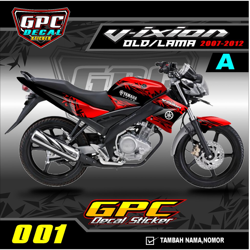 Decal Sticker Variasi Fullbody Vixion Old 001- Dekal Stiker Vixion Old Desain Bercak Racing GPC