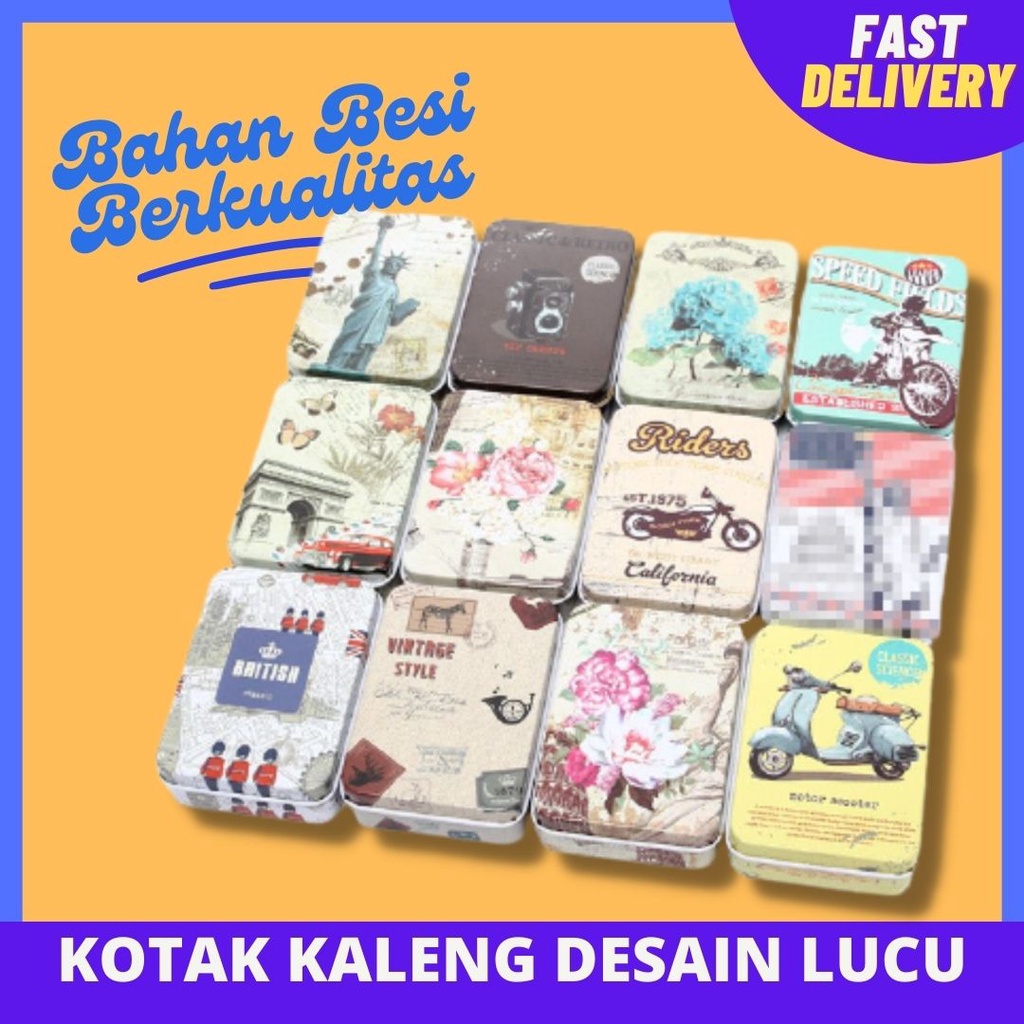 Box Kaleng besi tempat Perhiasan aksesoris Gadget Vintage Tin Can Box