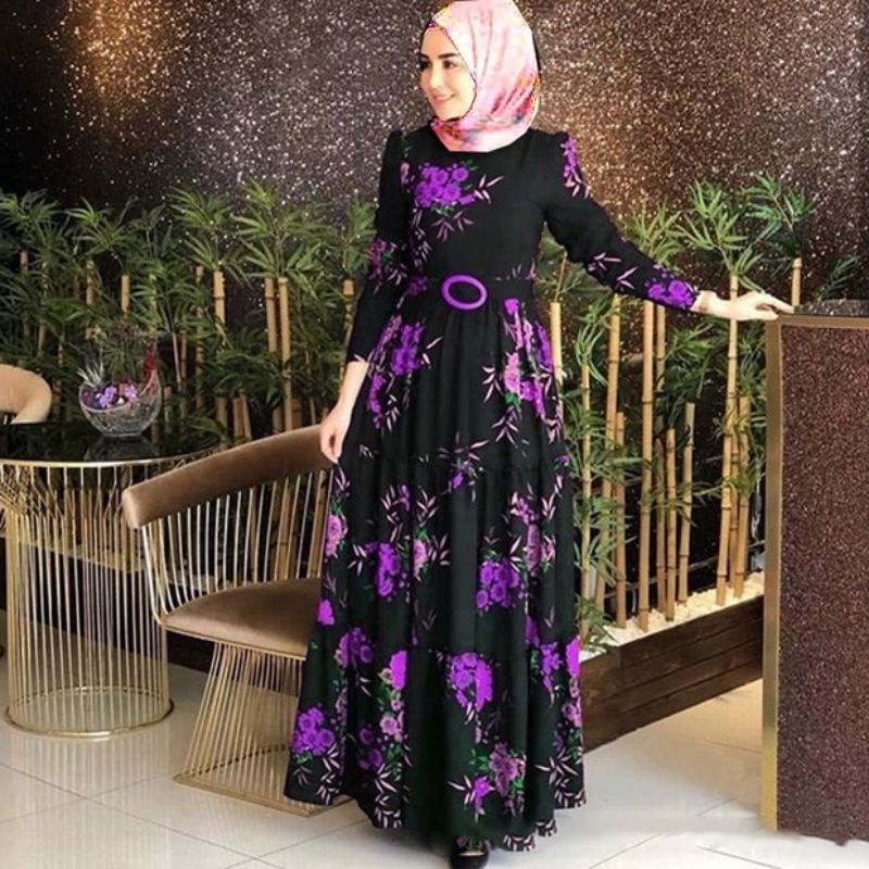 04420 Baju Maxi dress gaun pesta kondangan seragam seragaman Bridesmaids wanita muslim import baju M