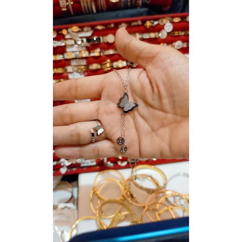 set gelang wanita titanium gelang perhiasan gelang aksesoris wanita murah aksesoris wanita murah