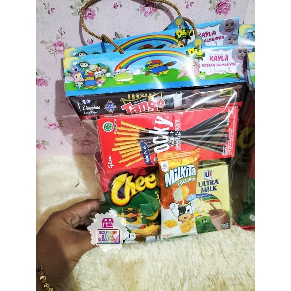 Hangtag Snack Ultah / Bingkisan Ultah Hangtag / Snack Ulang Tahun/ Paket Ulang Tahun / Hampers Snack / Snack Pocky / Pocky Mini Pack / Snack Ultah Surabaya Murah