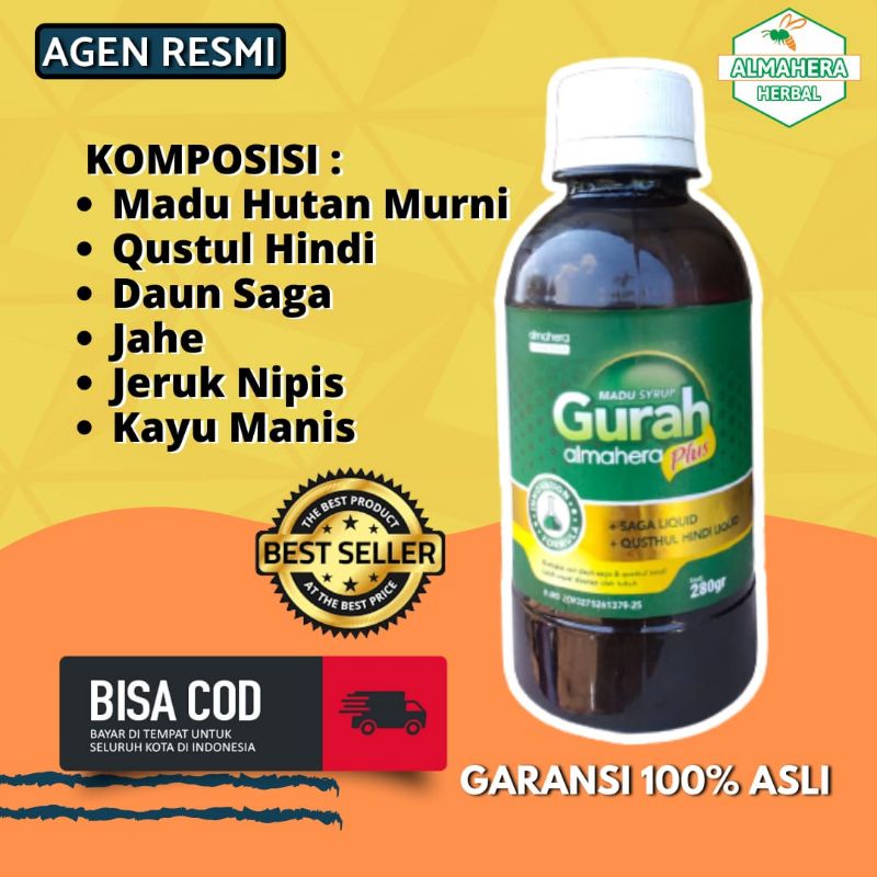 MADU GURAH ALMAHERA 280 GRAM BELI 2 GRATIS 1 MENGATASI BATUK, PILEK, SESAK NAFAS DLL-3