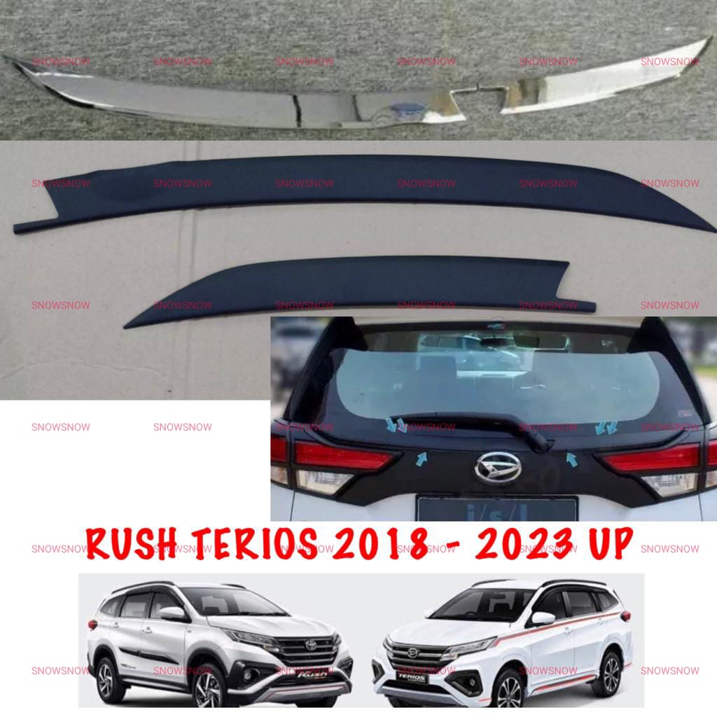 List Kaca Belakang All New Rush Terios 2018 2020 2022 2023 Trunklid 2 pcs Hitam Chrome