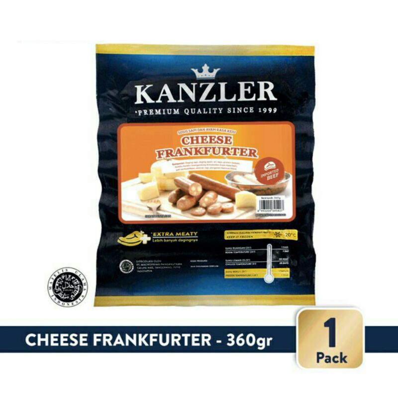 

Kanzler Cheese Frankfurter 360gr - Beef Sausage Sosis Sapi Keju