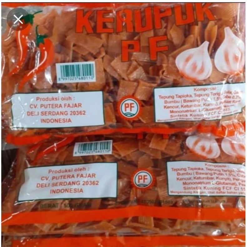 

Kerupuk bawang PF asli Medan / 500gr