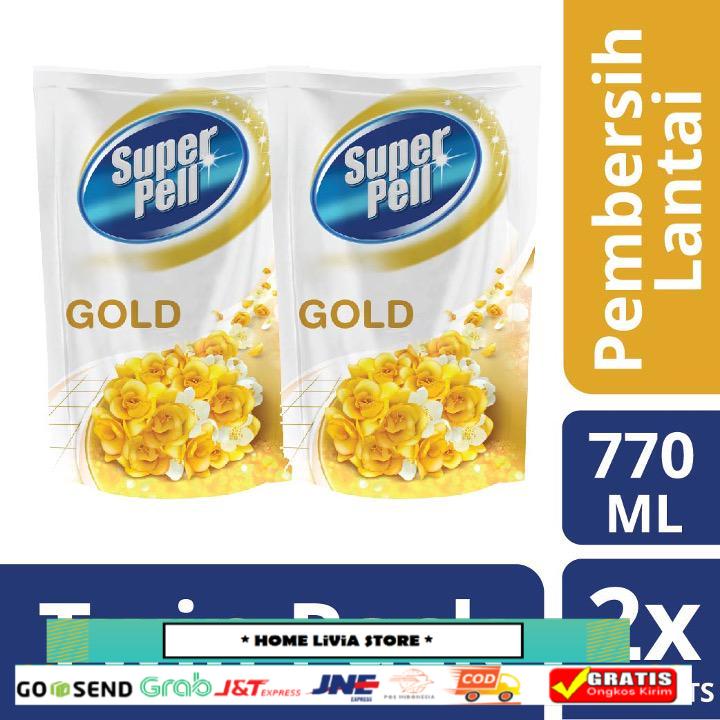 Super Pell Pembersih Lantai Gold 770 ml Twinpack