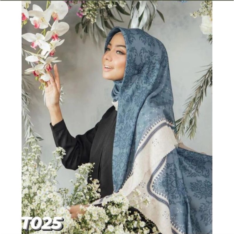 PRODUK TERBARU!! Jilbab Segiempat Voal Motif , Hijab Square Printing Lassercut Premium, Harga Grosir-T025