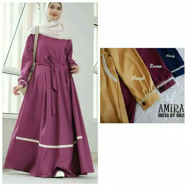 Almira TOYOBO  Casual gamis muslim outfit polos muslim baju busana wanita pakaian remaja simple adem