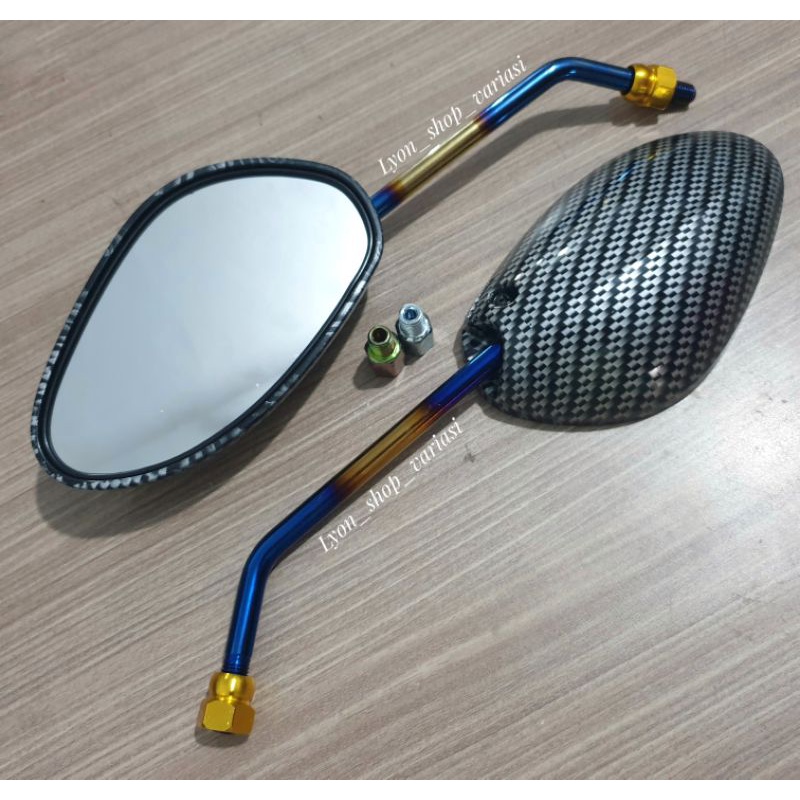 Spion Carbon Variasi Two Tone Honda Beat Scoopy Vario PCX Yamaha Mio JupiterZ Nmax Lexi Universal-4