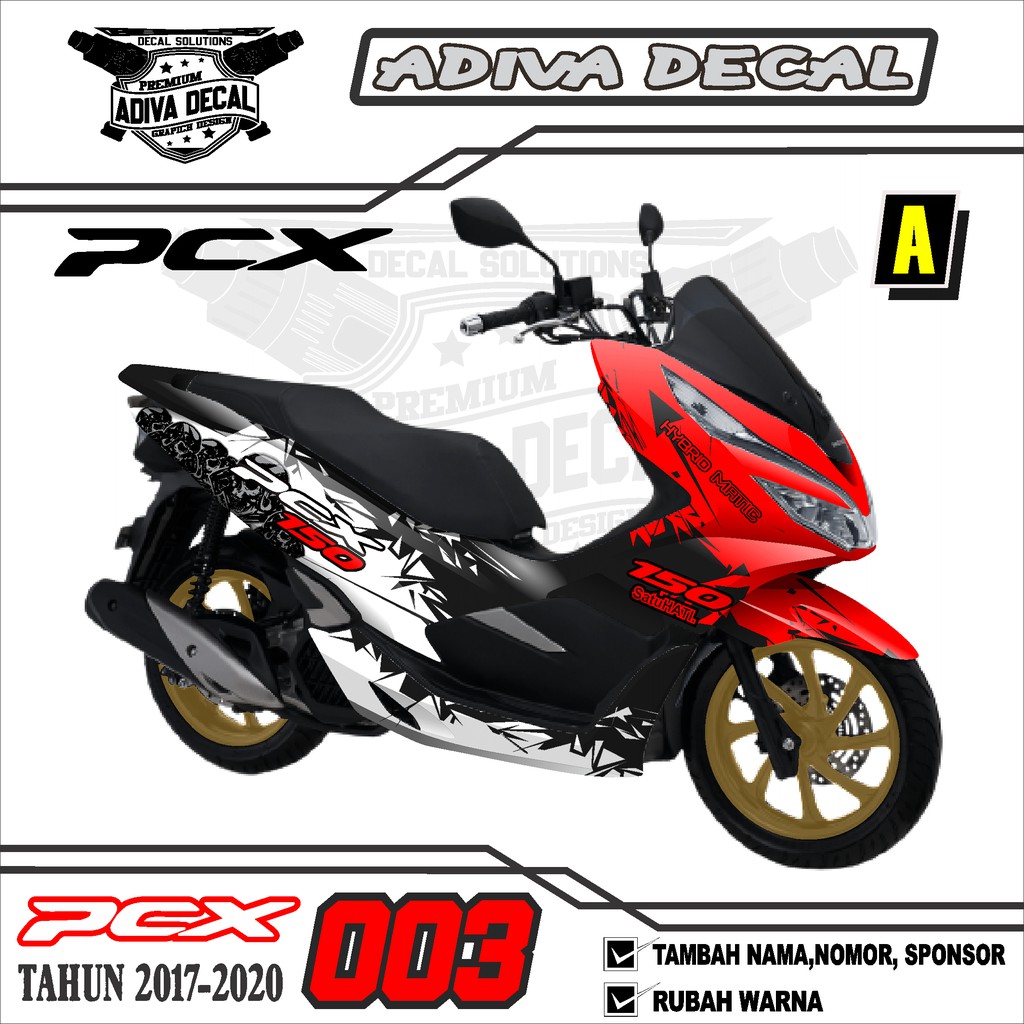 DECAL STICKER PCX SKULL 2017-2020 - DEKAL STIKER FULL BODY PCX 003