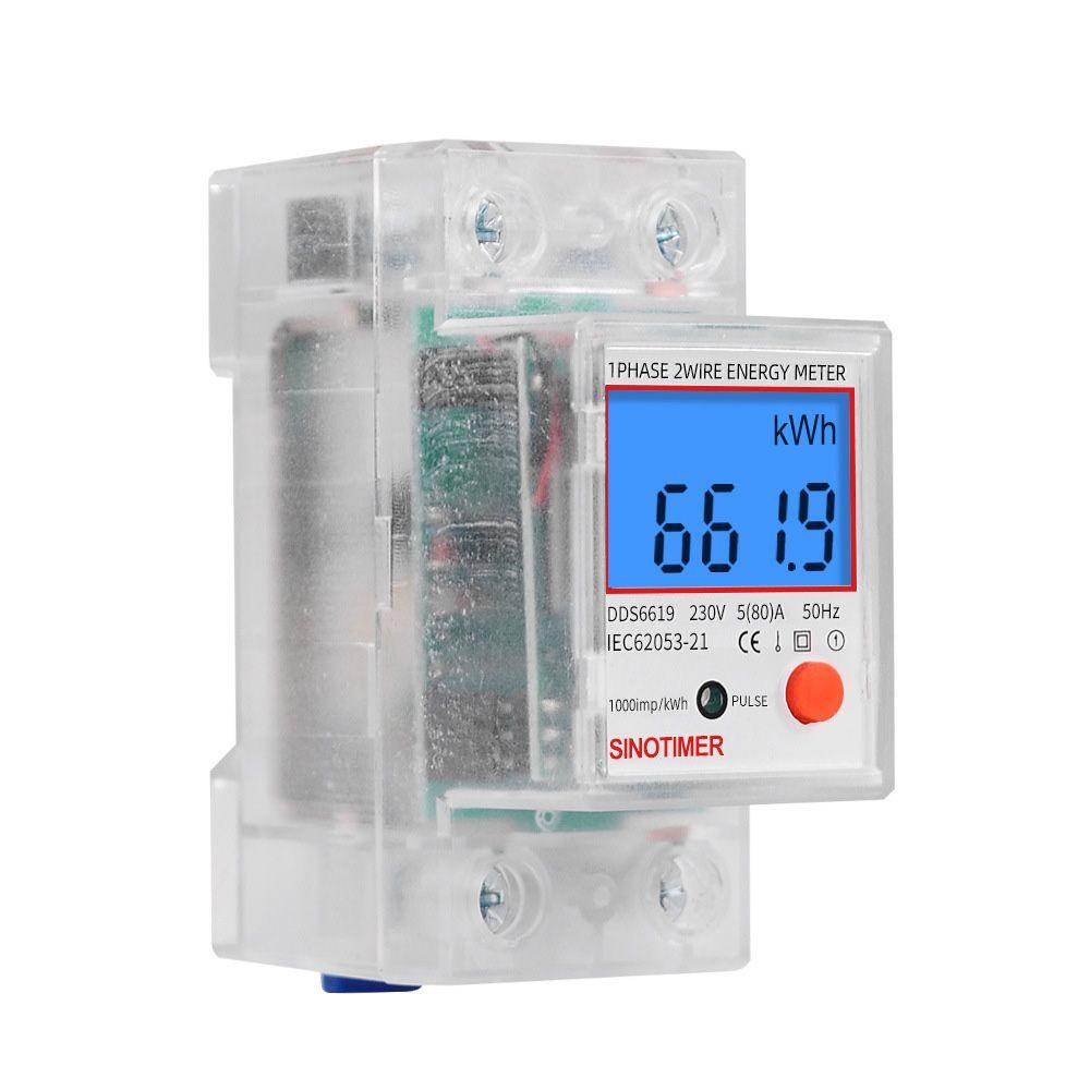 Lanfy Energy Meter AC 220V 80A Reset Zero Din Rail Backlight Fase Tunggal LCD Pengukur Konsumsi Daya