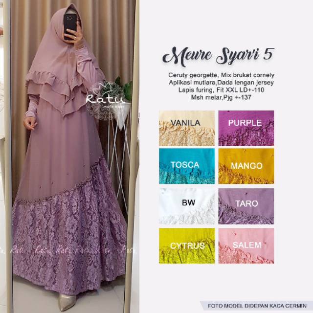 RHS ~ meure syari 5 gamis pesta syari premium jumbo ori solo by ratu hijab