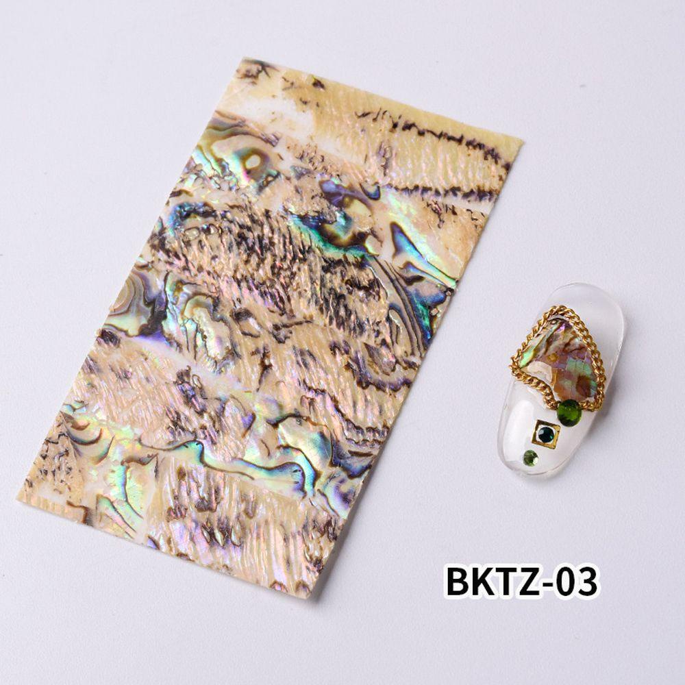 Agustin 3D Stiker Kuku Secercah 1Pc Manicure Nails Foils Abalone Shell Slice Nail Art Dekorasi