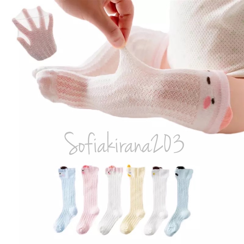 BARU! kaus kaki bayi panjang motif lucu/ bahan adem/ baby socks