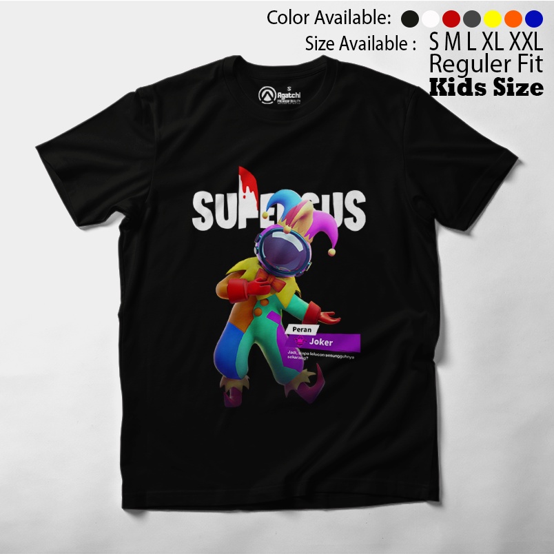 Baju Kaos Atasan Anak Laki-Laki Gamers Supersus Karakter Peran Joker