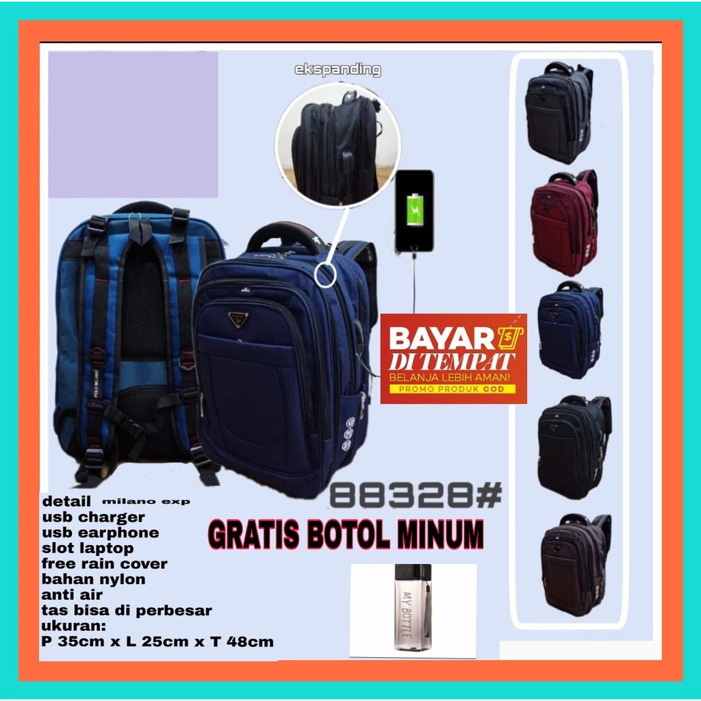 BACKPACK Tas Pria LAPTOP PRIA POLO MILANO 88328 TAS RANSEL TERBARU MURAH KEKINIAN ANTI AIR TERLARIS