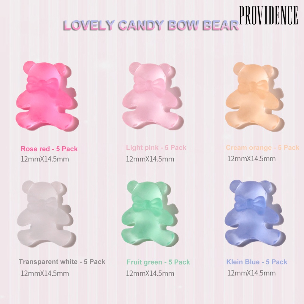 Providence 30Pcs/Set Nail Ornaments Shiny Effect Ice Penetration Bear Shape Fashion Polish UV Gel Manicure Accessories for Female