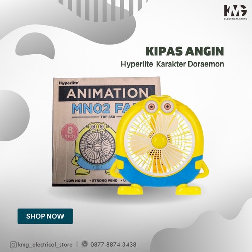 KIPAS ANGIN KARAKTER HYPERLITE 8 INCH KENCANG KIPAS DUDUK MEJA WARNA