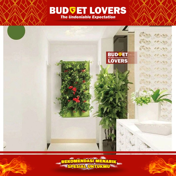 GS8 Pot Gantung Bunga Hias Tanaman Dekorasi Dinding Vertical Garden 9 Slot - HY001 Hitam