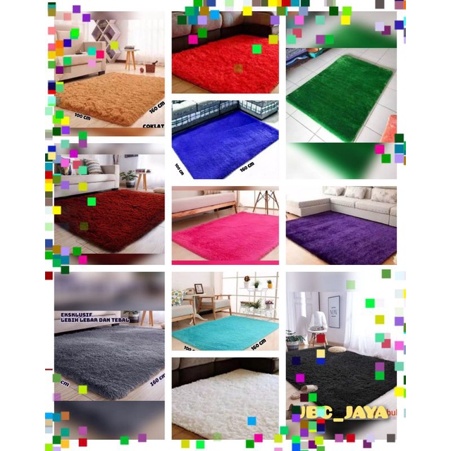 Karpet Bulu Rasfur Halus Tidak Rontok Ukuran 100×160cm Tebal 5cm Keseluruhan
