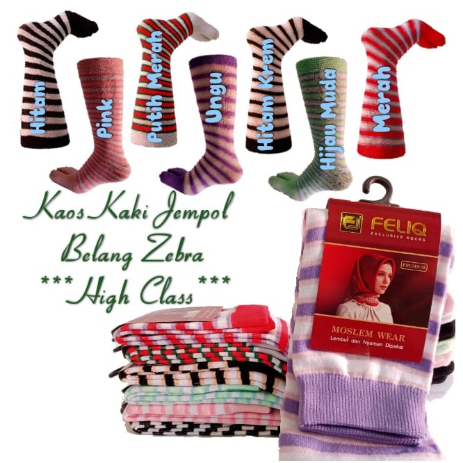 KAOS KAKI JEMPOL GARIS SALUR FELIQ UNISEX DEWASA PRIA WANITA