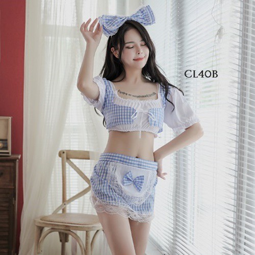 [BISA COD] LINGERIE SEXY BAJU TIDUR WANITA LINGRERIE PELAYAN SEXY PINK CL40B