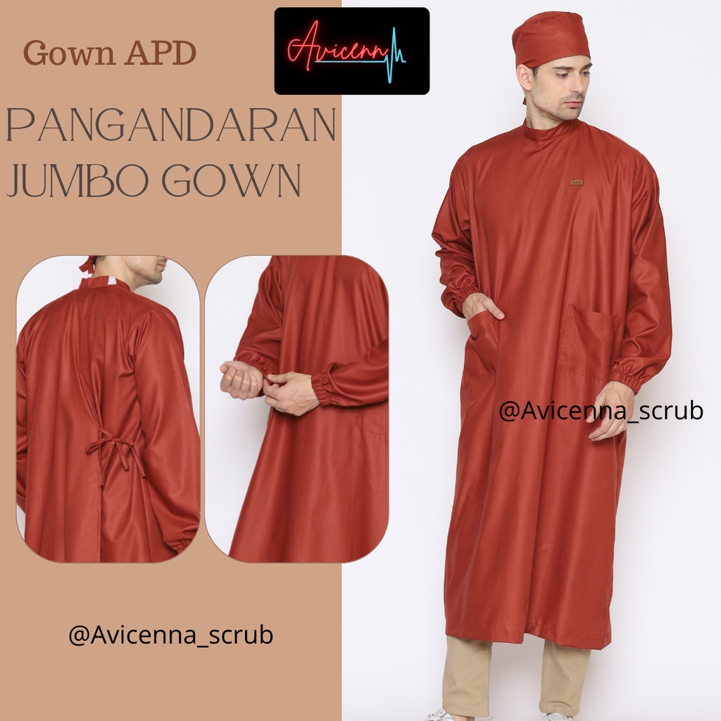 READY STOK GOWN OK JUMBO SIZE / APD / JUBAH OPERASI / APRON DOKTER / JUBAH JAGA KATUN