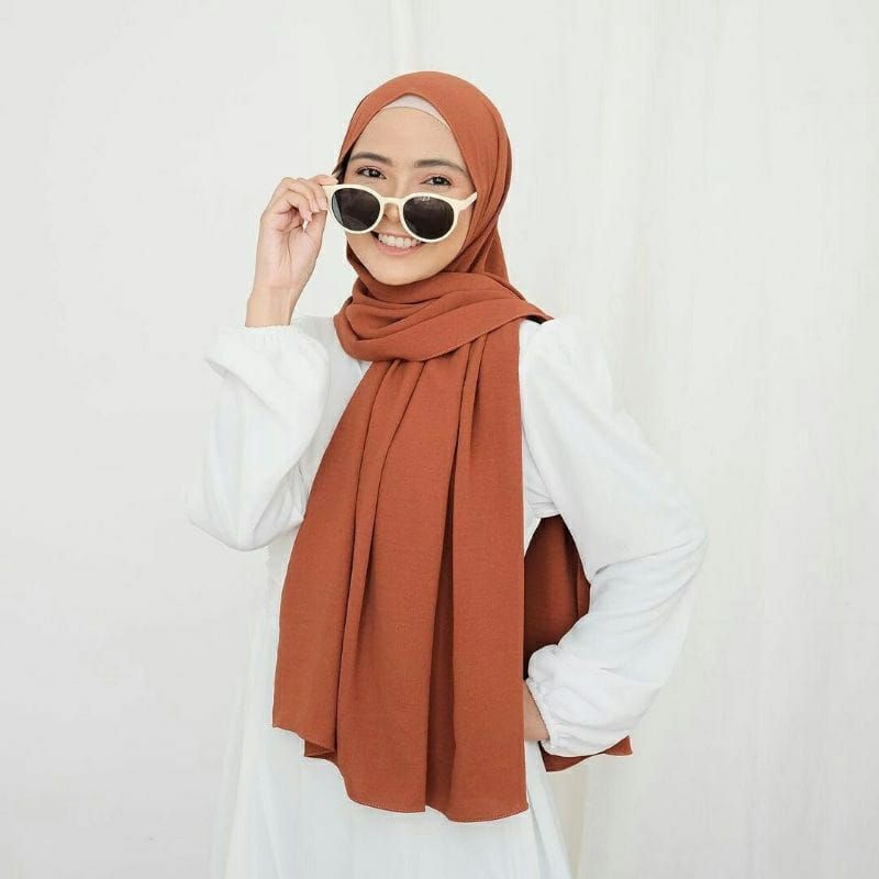 PASHMINA CRINKLE AIRFLOW COTTON SHAWL PREMIUM | PASMINA-Rose brown