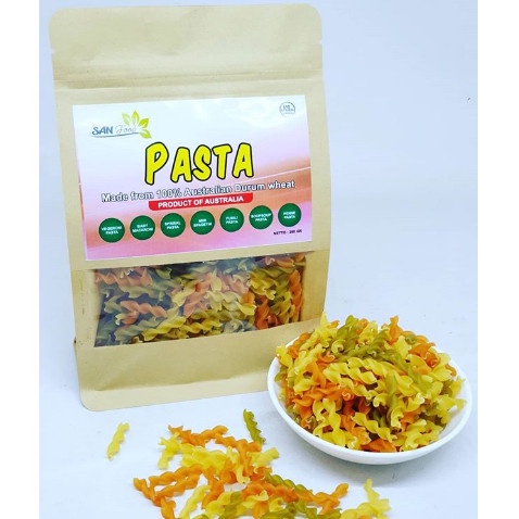 

PASTA-ANEKA- SANFOOD PASTA GANDUM 250 GR, PASTA BABY NON GLUTEN VEGERONI -ANEKA-PASTA.